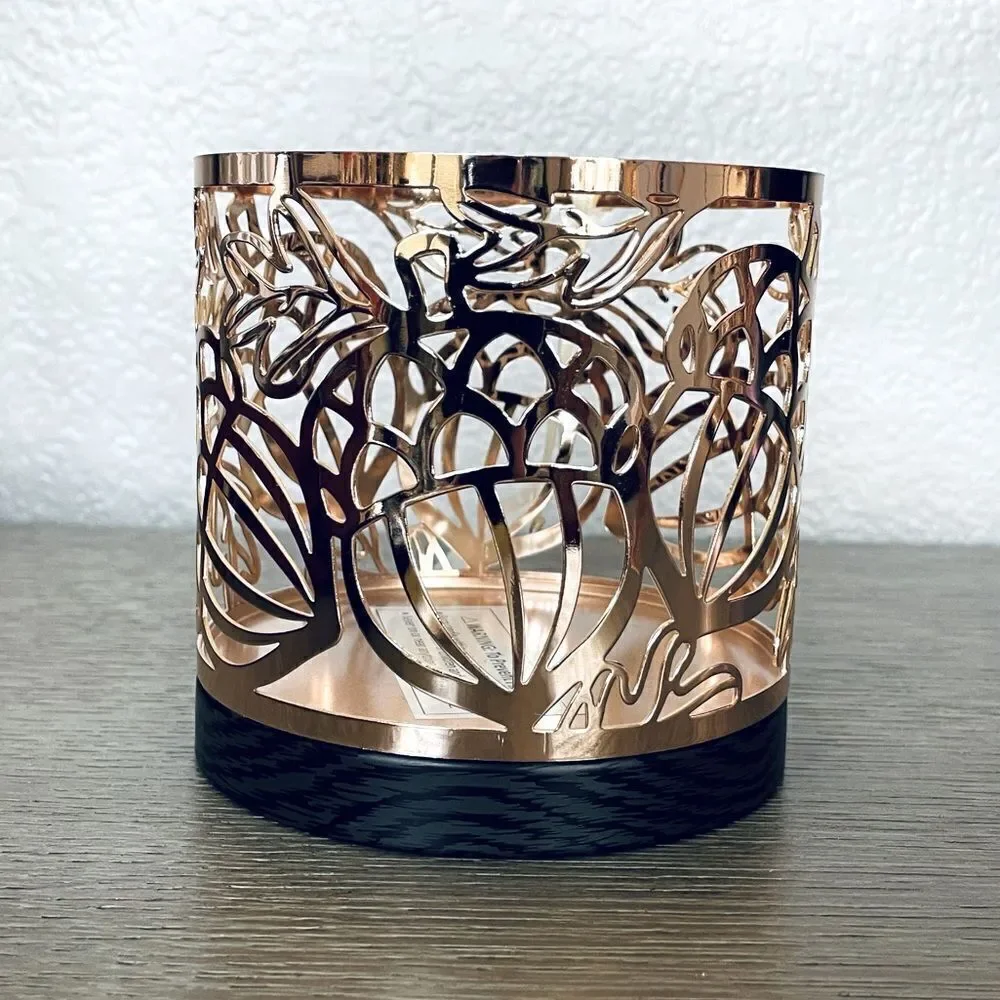 Fall Woodland Acorn Gold Candle Holder Sleeve